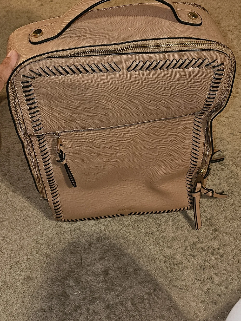 CALPAK Women's Blush Leather Backpack - Blush